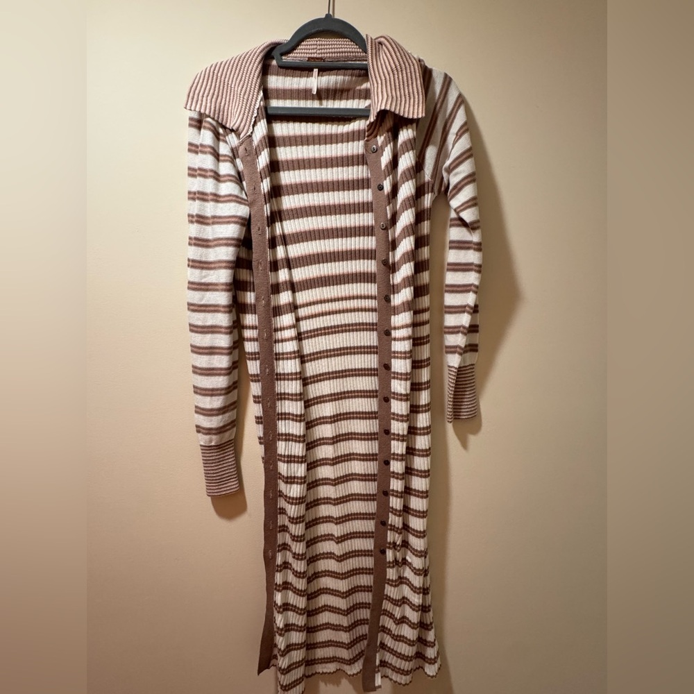 Striped Long Cardigan